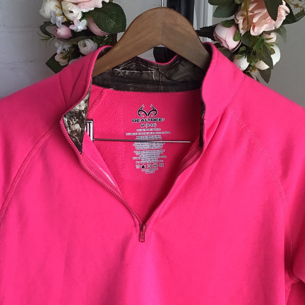 Realtree Bright Pink Camouflage Collar Pullover